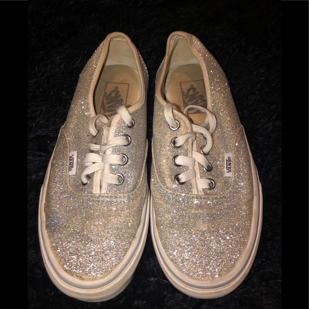 Women’s Silver Glitter Vans